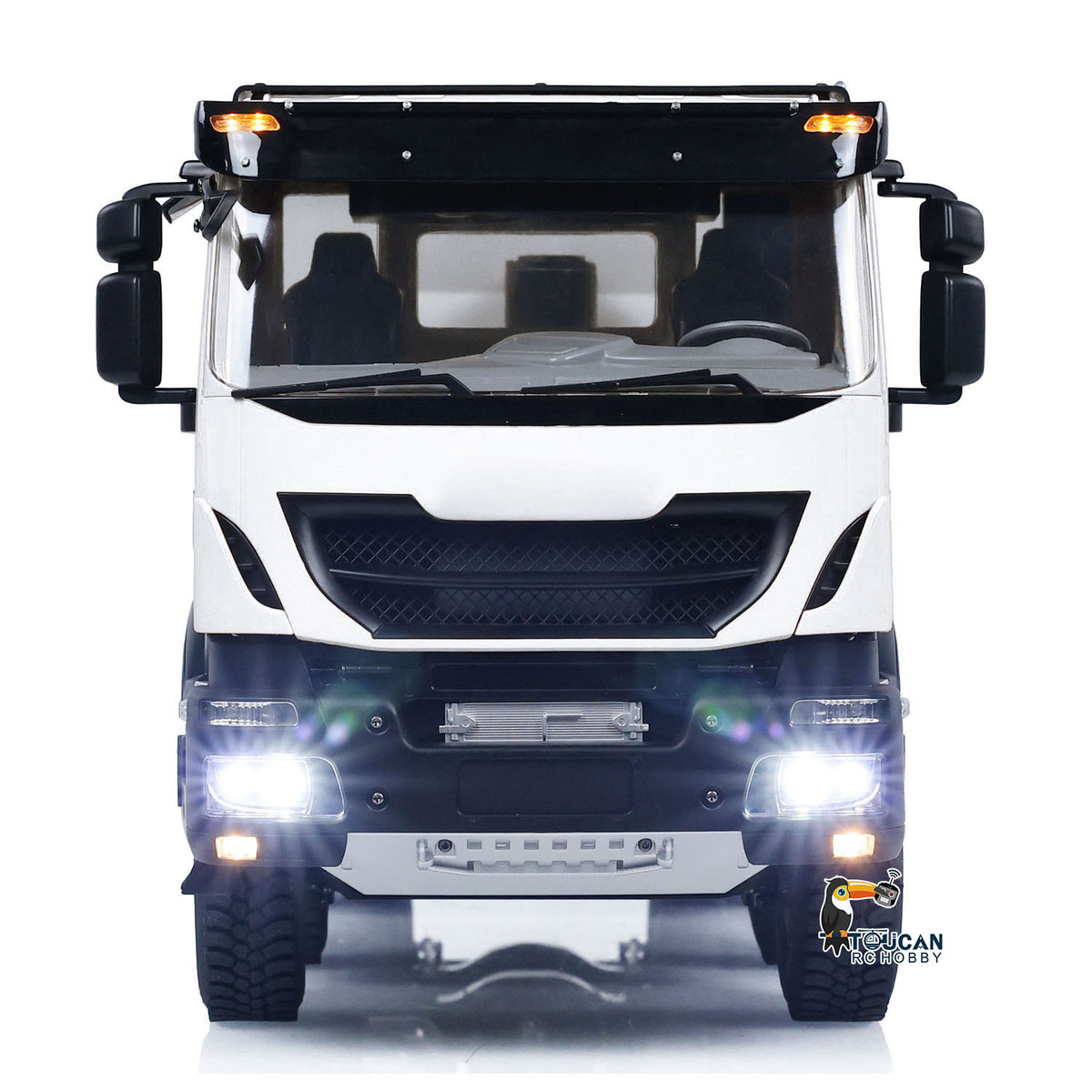 TOUCAN RC HOBBY MODOModel Metal 1/14 8x4 RC Tipper Truck Remote Control Hydraulic Dumper Lorry Vehicle Model Flip-over Cover 2speed Transmission LED Lights Sound System