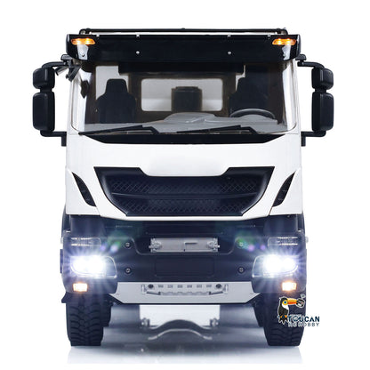 TOUCAN RC HOBBY MODOModel Metal 1/14 8x4 RC Tipper Truck Remote Control Hydraulic Dumper Lorry Vehicle Model Flip-over Cover 2speed Transmission LED Lights Sound System