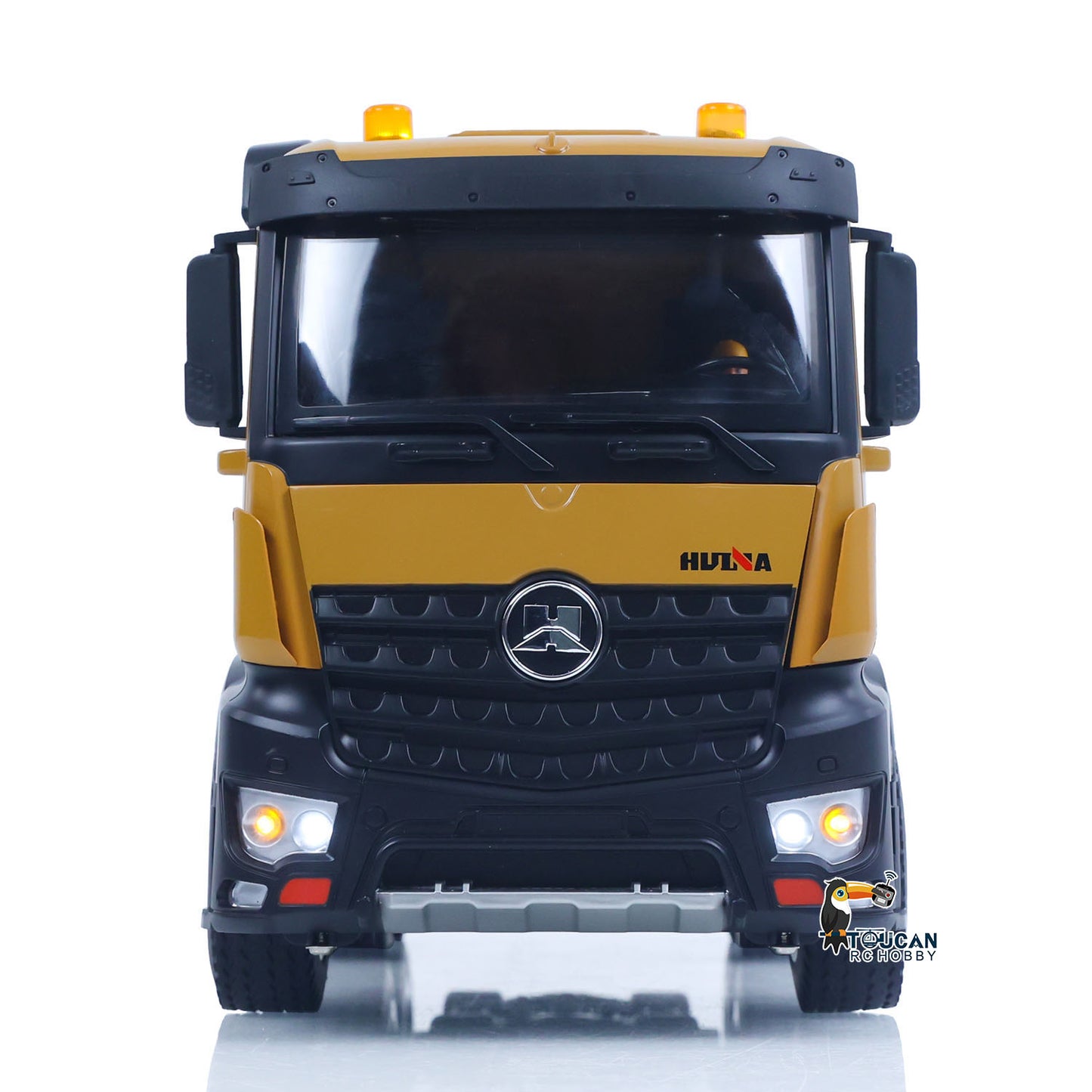 US Stock HUINA 1/14 Electric RC Dump Truck 573 Remote Control Tipper Model Vehicle Flowing Water Light Sound Effect 2.4G Radio Battery