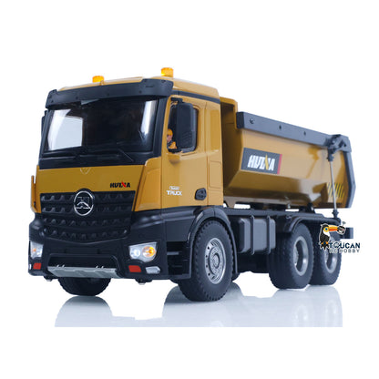 US Stock HUINA 1/14 Electric RC Dump Truck 573 Remote Control Tipper Model Vehicle Flowing Water Light Sound Effect 2.4G Radio Battery