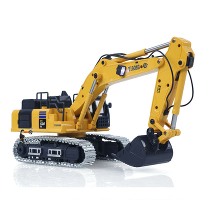 In Stock 1/50 Mini Plastic RC Excavator Toy PC520 RTR Electric Lifting Wheel Digger N20S Motor Metal Track Bucket Lights Sound Radio Control Battery