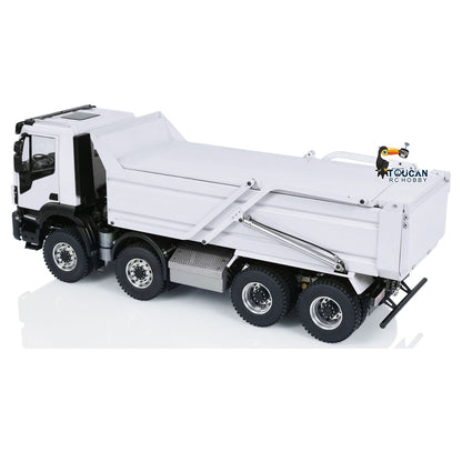 TOUCAN RC HOBBY MODOModel Metal 1/14 8x4 RC Tipper Truck Remote Control Hydraulic Dumper Lorry Vehicle Model Flip-over Cover 2speed Transmission LED Lights Sound System