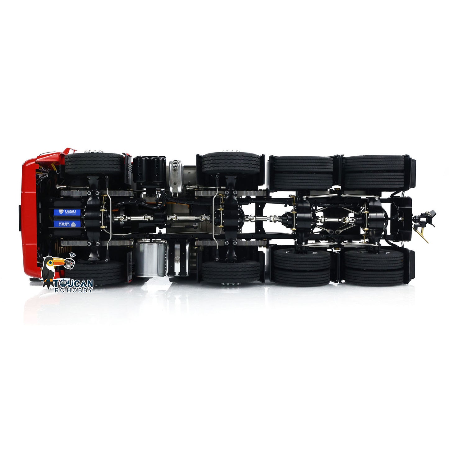 LESU 8x8 Metal RC Truck Chassis Aluminum Alloy Heavy-Duty Frame 2-Speed Transmission Equipment Rack 540 Brushed Motor for 1/14 RC TAMIYA R620 3363 1851 DIY Models