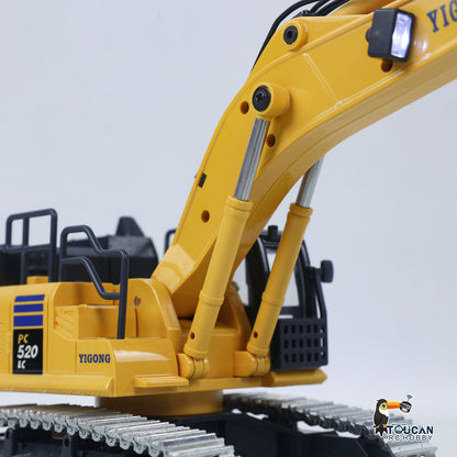 US Stock 1/50 RC Digger PC520 Electric Lifting Radio Control Excavator Engineering Vehicle Metal Tracks Lights Sound Small Toy Collection