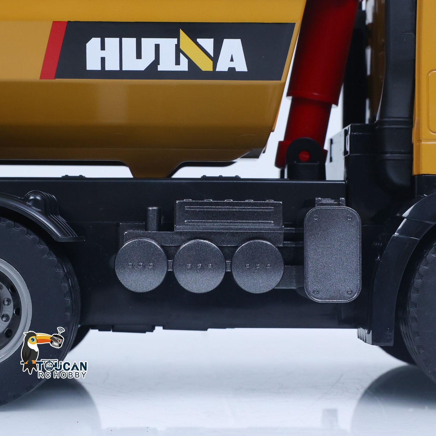 US Stock HUINA 1/14 Electric RC Dump Truck 573 Remote Control Tipper Model Vehicle Flowing Water Light Sound Effect 2.4G Radio Battery