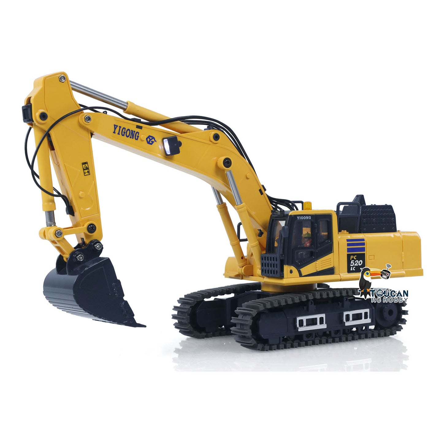 US Stock 1/50 RC Digger PC520 Electric Lifting Radio Control Excavator Engineering Vehicle Metal Tracks Lights Sound Small Toy Collection
