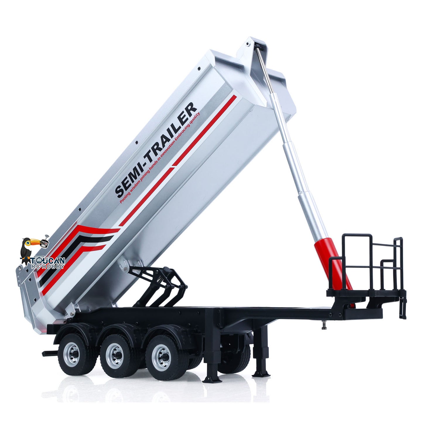 HUINA 1/18 Electric Lifting Remote Control Semi Dump Trailer for RC Tractor Truck 1501 Tail Light Support Leg No Sound System