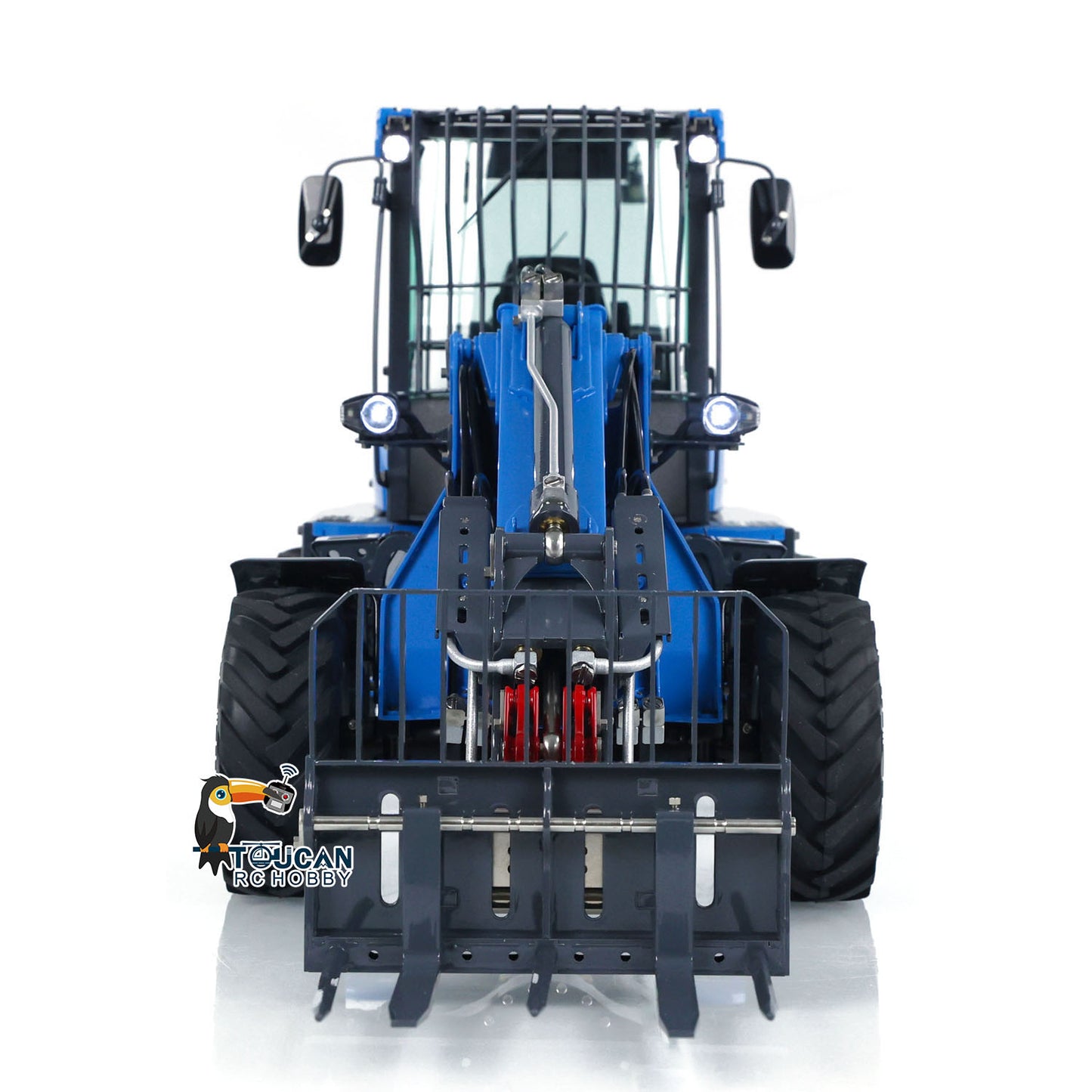LESU AOUE AT1050 1/14 Metal 4X4 RC Hydraulic Telescopic Arm Loader Sound Light System Fork Bucket for Construction Vehicle Enthusiast