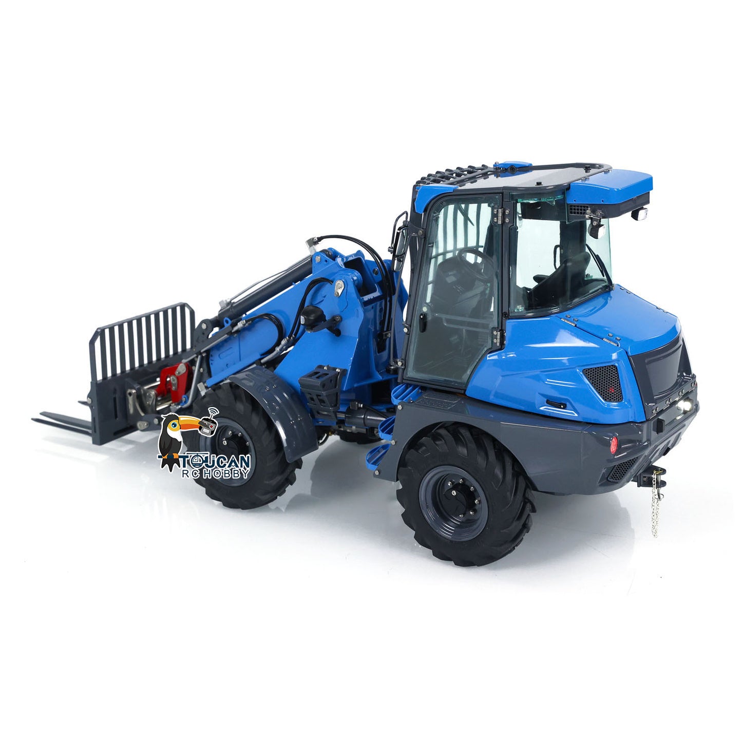 LESU AOUE AT1050 1/14 Metal 4X4 RC Hydraulic Telescopic Arm Loader Sound Light System Fork Bucket for Construction Vehicle Enthusiast