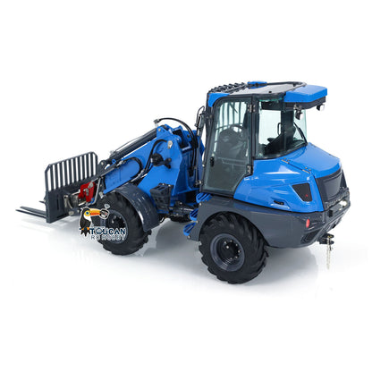 LESU AOUE AT1050 1/14 Metal 4X4 RC Hydraulic Telescopic Arm Loader Sound Light System Fork Bucket for Construction Vehicle Enthusiast