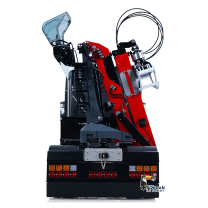 Toucan 1/14 6x6 RC Metal Tractor Truck 3-axle Hydraulic Crane Logging Trailer Light Sound Smoke System Customized Lorry Vehicle for Model Collector