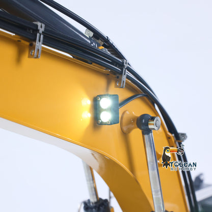 XDRC 1/14 Full Metal RC Excavator 945 Remote Control Tracked Hydraulic Construction Vehicles Trucks 5CH Reversing Valves PL18EV Radio Light Sound Quick Coupler Steel