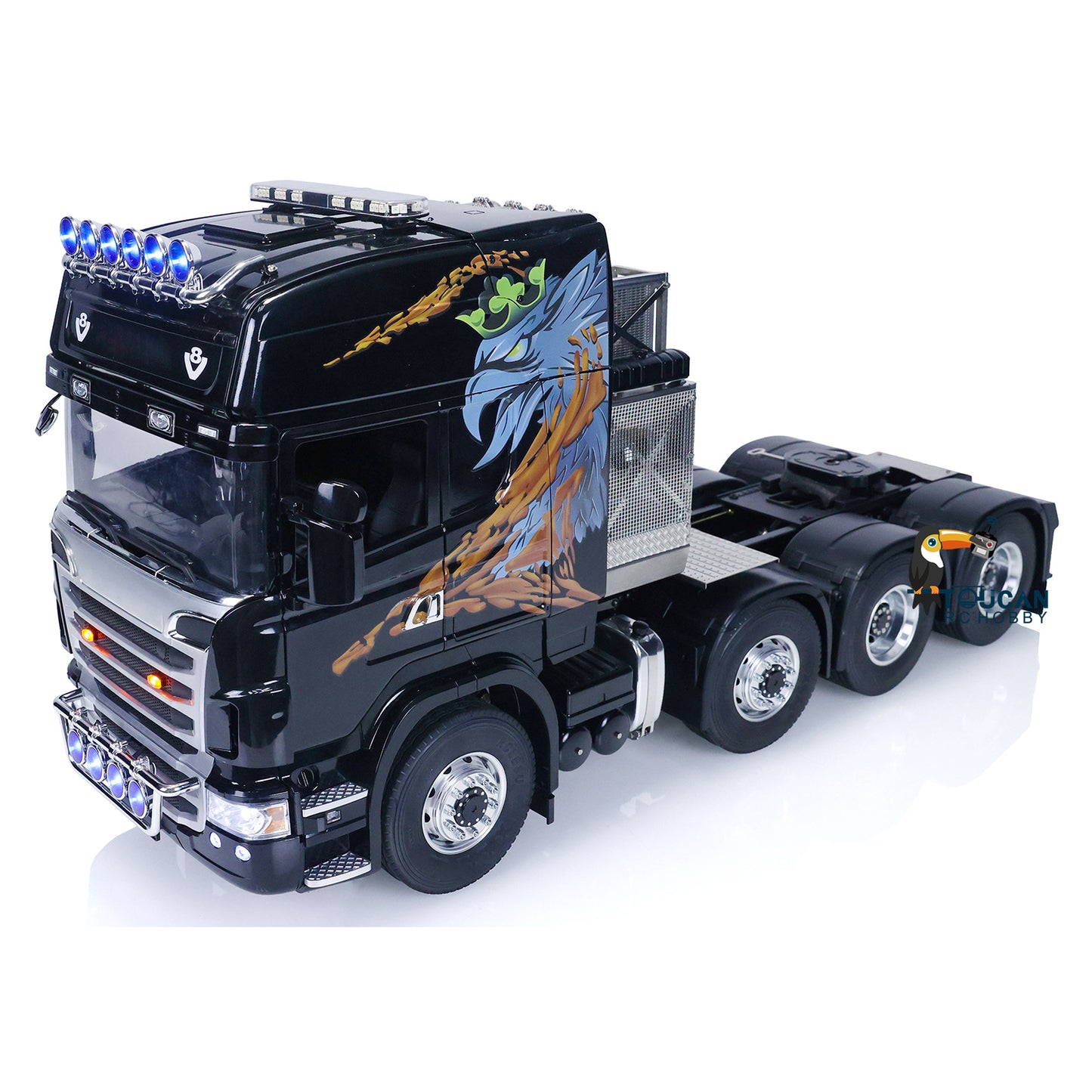 LESU 1/14 8*8 RC Tractor Truck Car Model Painted Assembled Metal Chassis W/ Battery & Radio System & Charger ESC Cabin Set Servo
