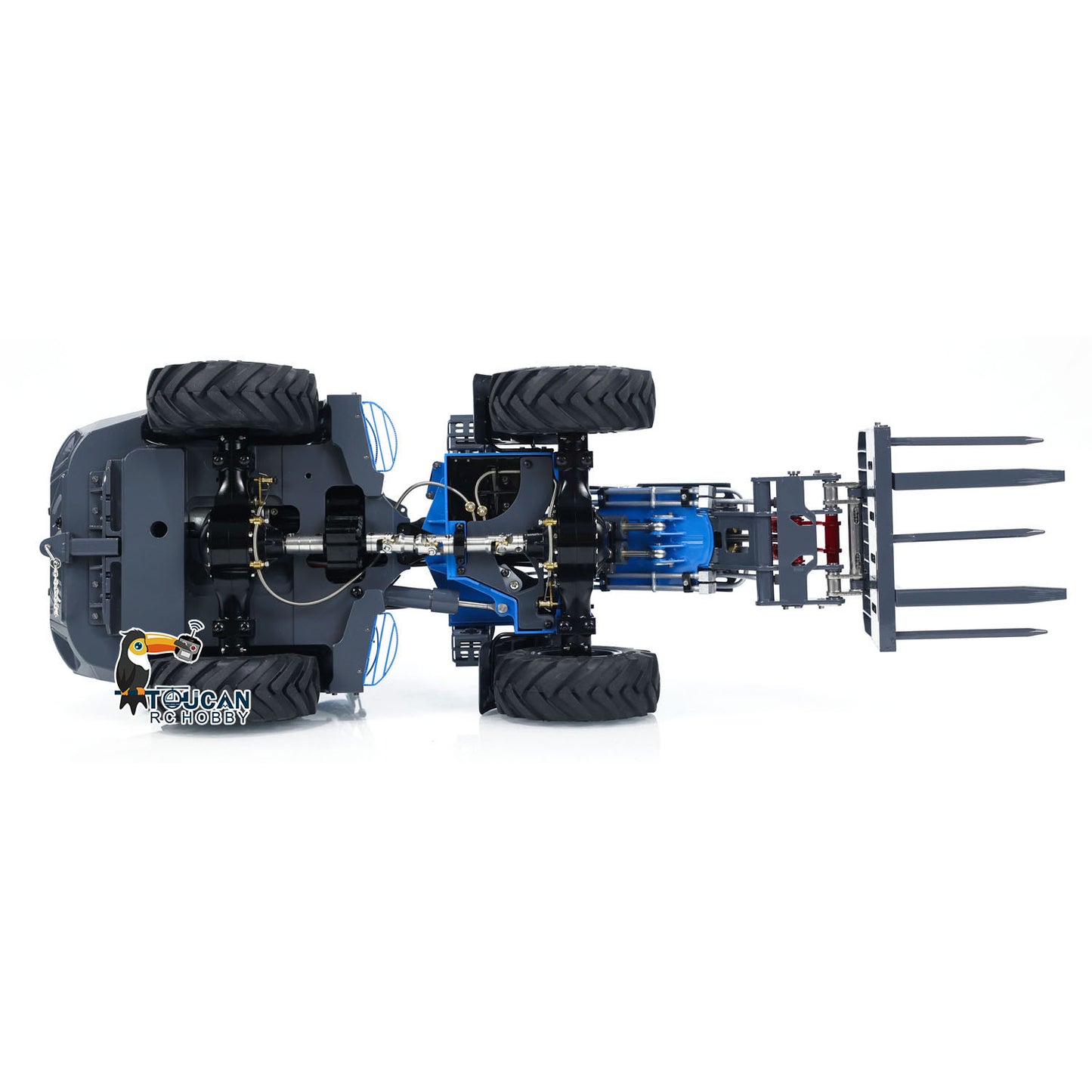 LESU AOUE AT1050 1/14 Metal 4X4 RC Hydraulic Telescopic Arm Loader Sound Light System Fork Bucket for Construction Vehicle Enthusiast