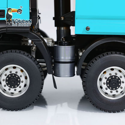 Metal 1/14 8x4 Hydraulic Flip-over Cover RC Tipper Truck Remote Control Dump Car LED Lights Sound System Assembled Painted