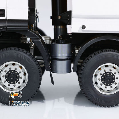 TOUCAN RC HOBBY MODOModel Metal 1/14 8x4 RC Tipper Truck Remote Control Hydraulic Dumper Lorry Vehicle Model Flip-over Cover 2speed Transmission LED Lights Sound System