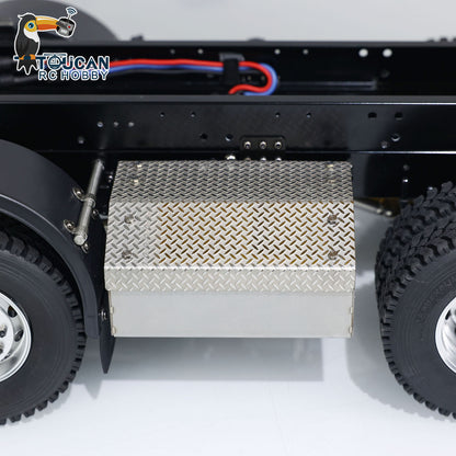 Metal 1/14 8x4 Hydraulic Flip-over Cover RC Tipper Truck Remote Control Dump Car LED Lights Sound System Assembled Painted