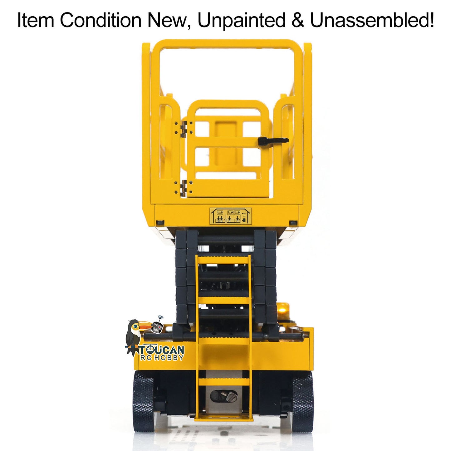 In Stock New Product CUT 1/14 Metal RC Hydraulic Scissor Lift Platform Kit Self-propelled Aerial Work Truck Industrial Model No Lights Sounds