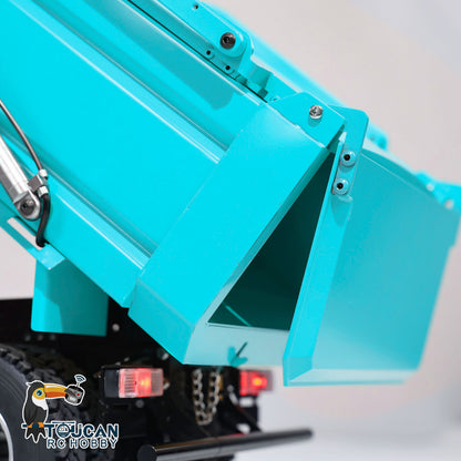 Metal 1/14 8x4 Hydraulic Flip-over Cover RC Tipper Truck Remote Control Dump Car LED Lights Sound System Assembled Painted