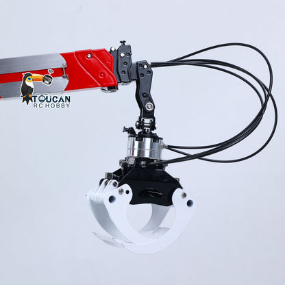 Toucan 1/14 6x6 RC Metal Tractor Truck 3-axle Hydraulic Crane Logging Trailer Light Sound Smoke System Customized Lorry Vehicle for Model Collector