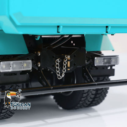 Metal 1/14 8x4 Hydraulic Flip-over Cover RC Tipper Truck Remote Control Dump Car LED Lights Sound System Assembled Painted