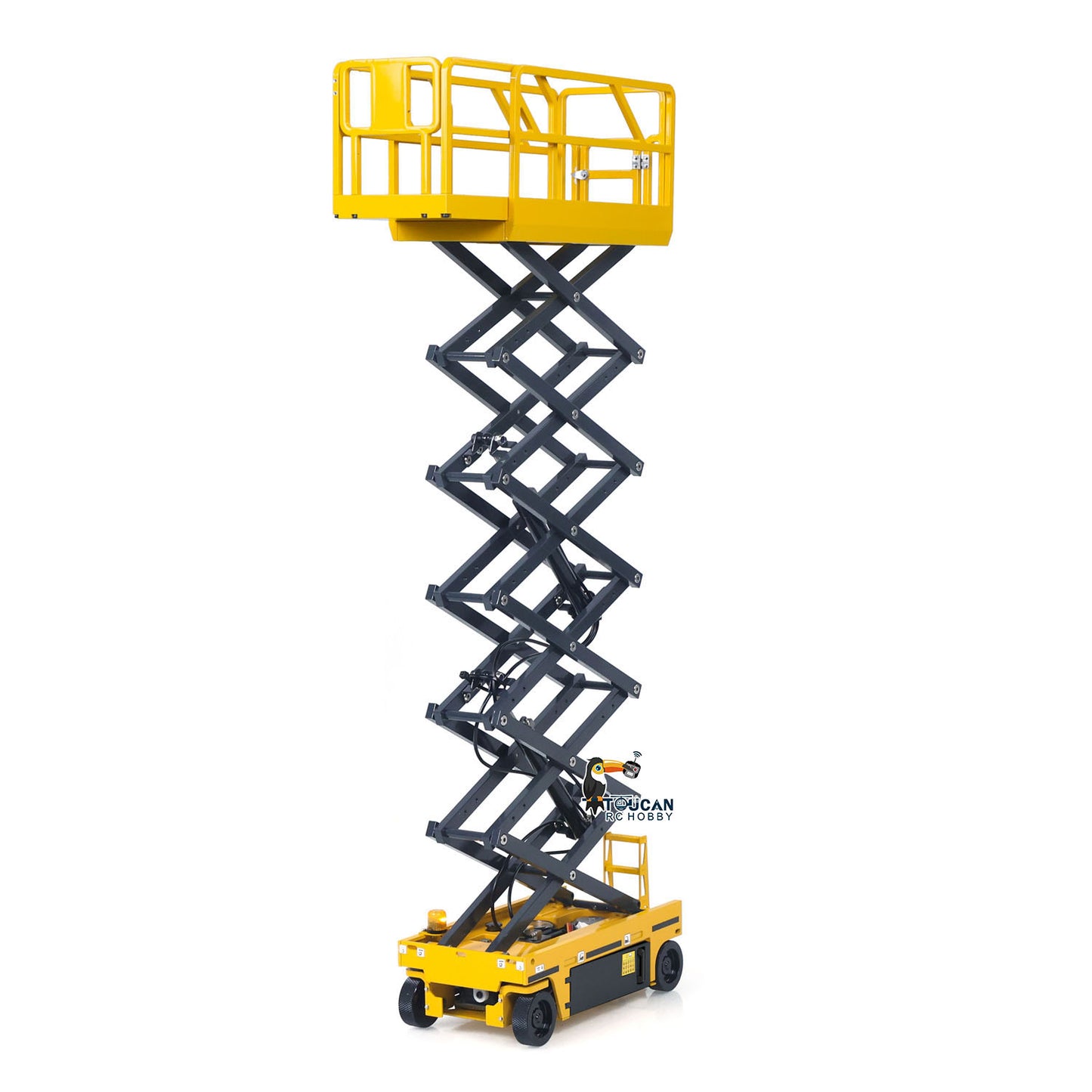 CUT 1/14 Metal Hydraulic Scissor Lift RC Platform Truck TOUCAN Paint Ready to Run Motor ESC Servo I6S Radio Adults Collection
