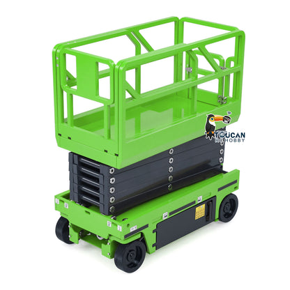 CUT 1/14 Metal Hydraulic Scissor Lift RC Platform Truck TOUCAN Paint Ready to Run Motor ESC Servo I6S Radio Adults Collection