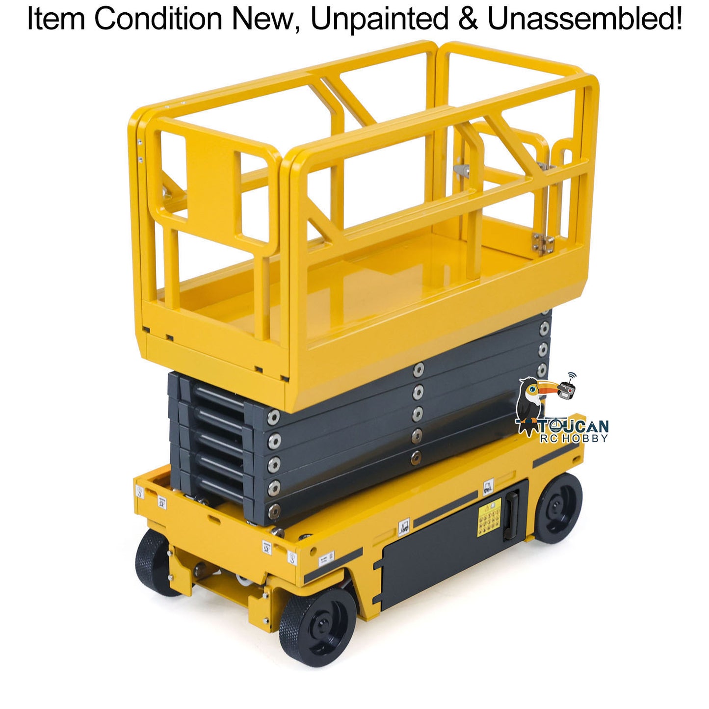 In Stock New Product CUT 1/14 Metal RC Hydraulic Scissor Lift Platform Kit Self-propelled Aerial Work Truck Industrial Model No Lights Sounds