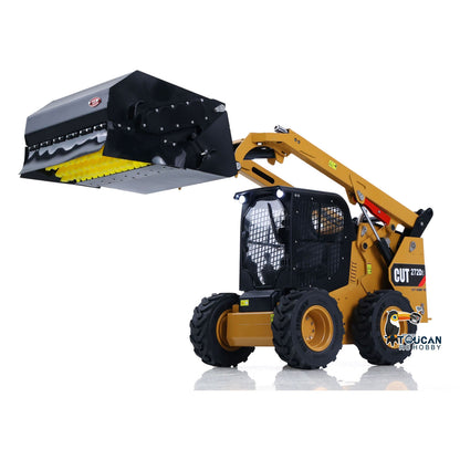 In Stock CUT RC Hobby 1/14 RC  Wheeled Skid-Steer Loader 272D2  3CH Valve Manual Quick Coupler Metal RTR