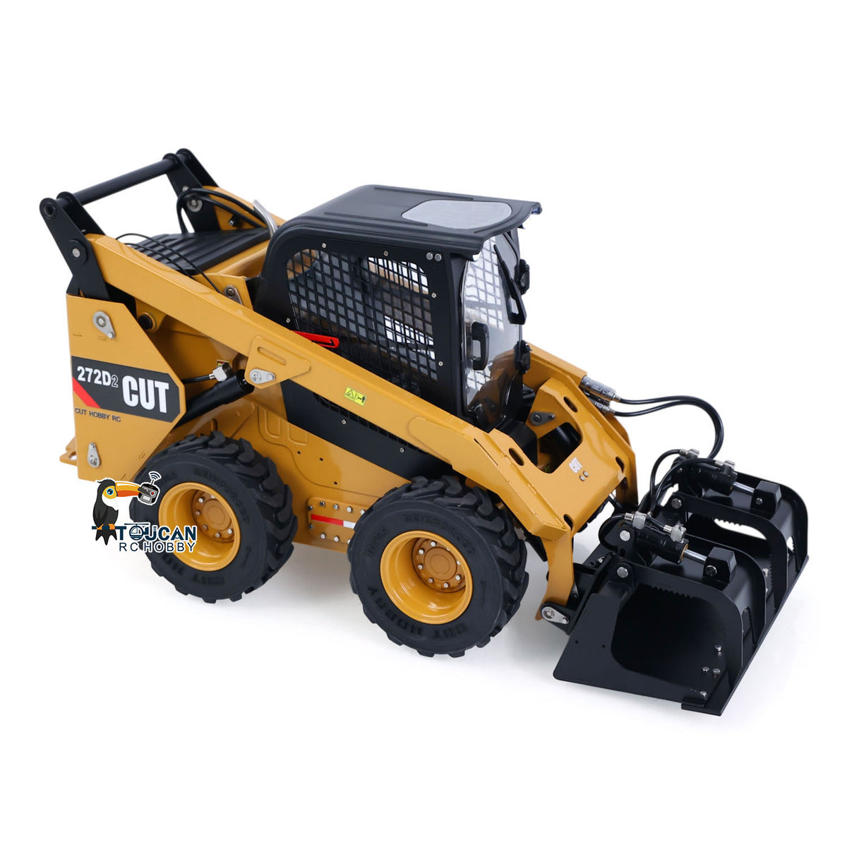 In Stock CUT RC Hobby 1/14 RC  Wheeled Skid-Steer Loader 272D2  3CH Valve Manual Quick Coupler Metal RTR
