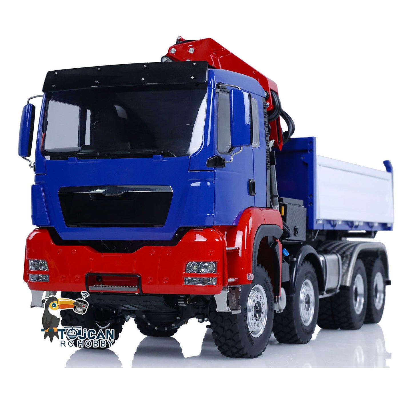LESU Z0063 1/14 Metal Hydraulic 3 Ways RC Dump Truck with Crane 7CH Valve Paladin PL18EV Remote Controller 2 Speed Transmission Sound Light System