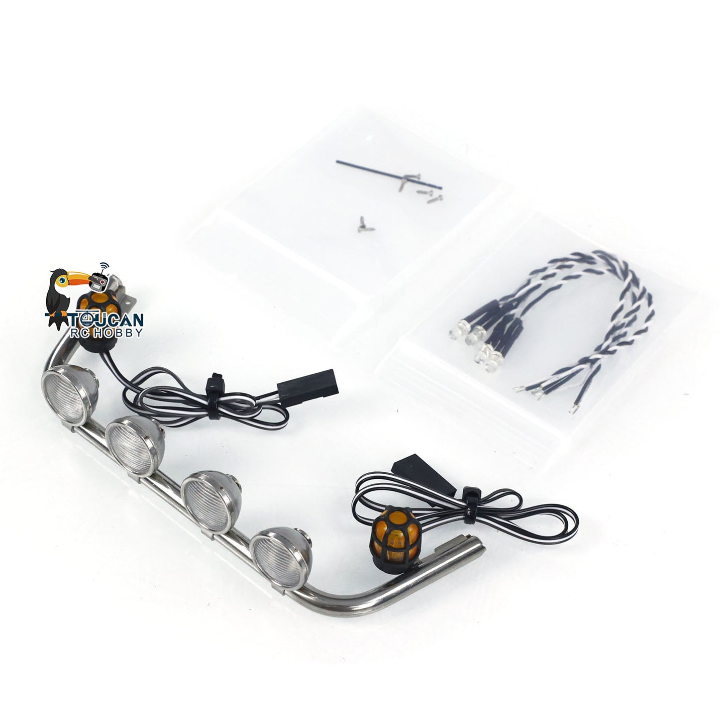 Toucanhobby Spotlight with Rotating Lights Decorative Air Conditioner for K3363 Low-top 1/14 RC Tractor Truck Radio Control Dumper DIY for Enthusiast