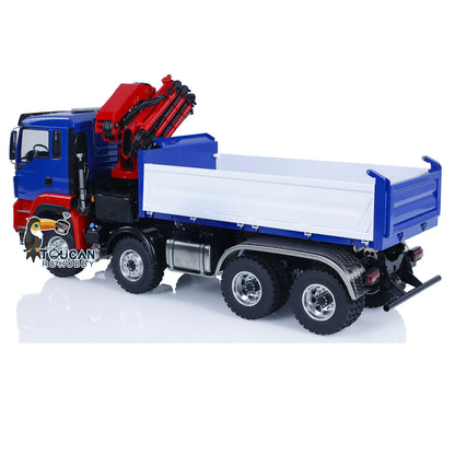 LESU Z0063 1/14 Metal Hydraulic 3 Ways RC Dump Truck with Crane 7CH Valve Paladin PL18EV Remote Controller 2 Speed Transmission Sound Light System