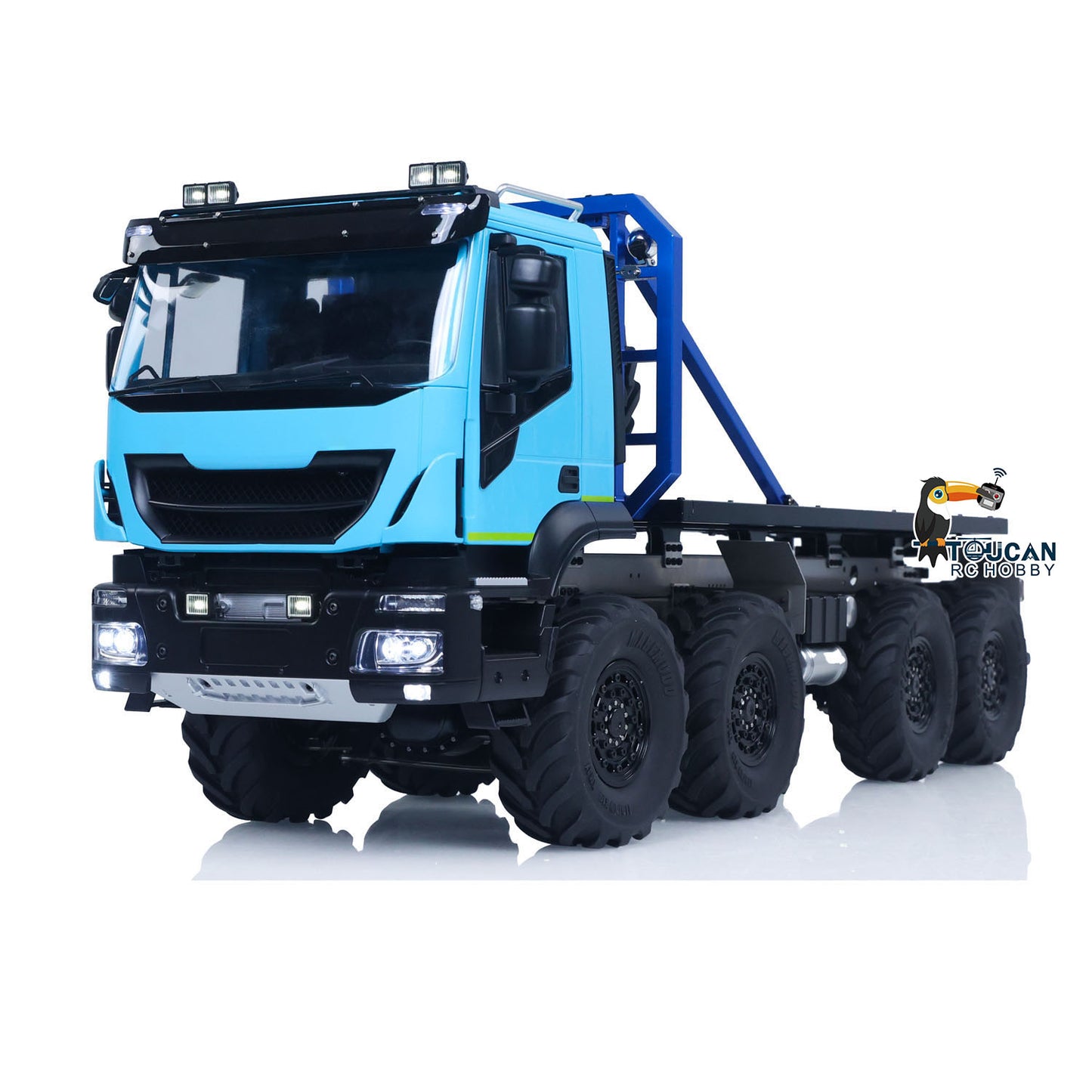1/14 8x8 RC Rock Crawler Car Climbing Vehicle Remote Control Flatbed Truck DIY Car Model Light Sound System Servo ESC