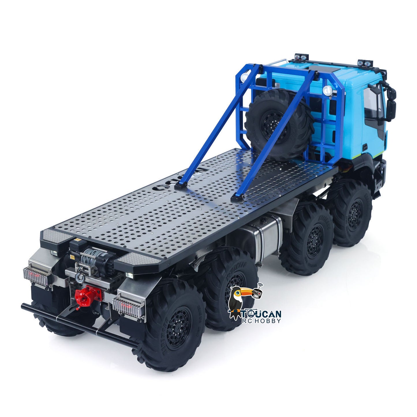 MODO 1/14 Metal 8x8 RC Crawler Car PNP FlySky ST8 Radio Controller Light Sound System Electric Winch Differential Lock 2-speed gearbox for Enthusiast