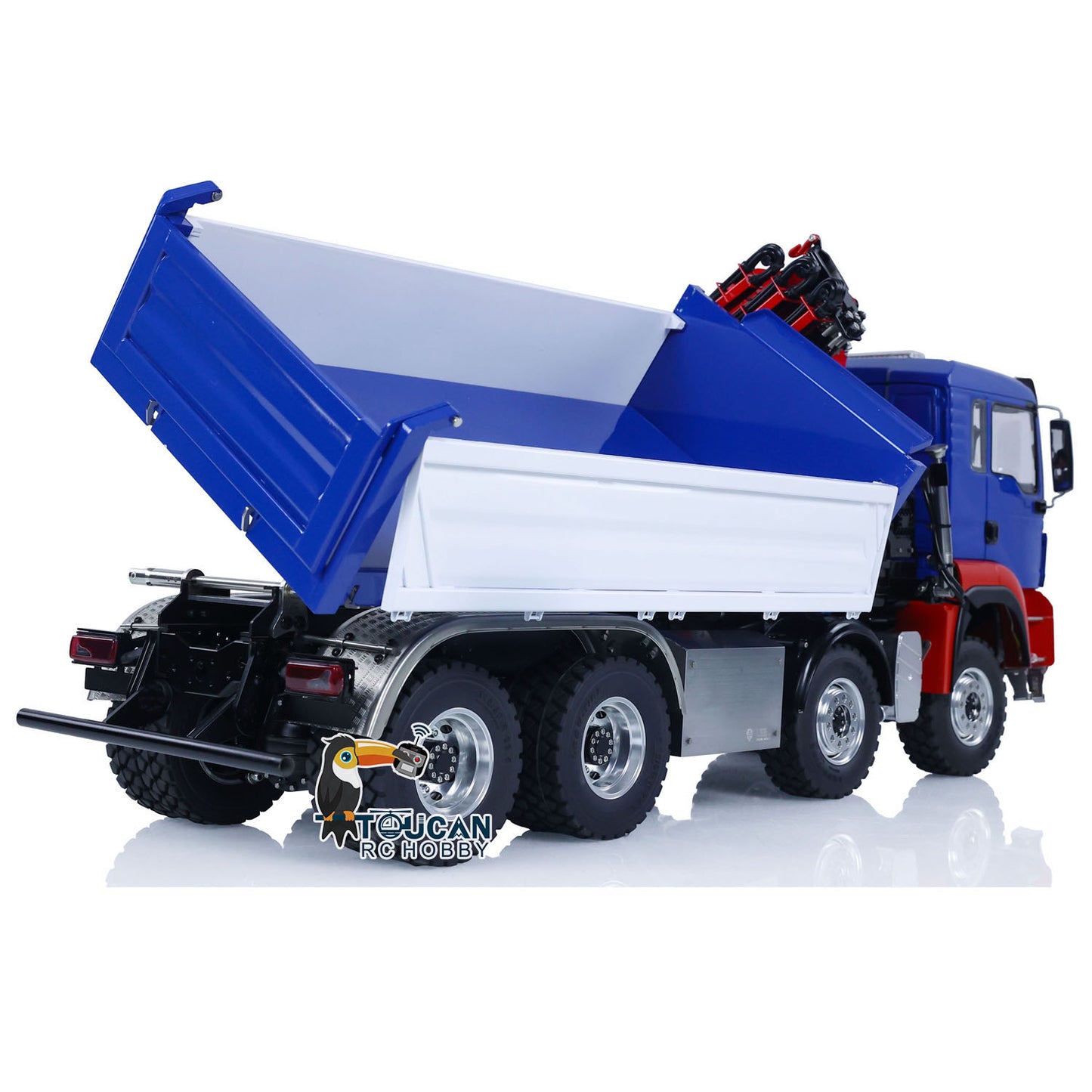 LESU Z0063 1/14 Metal Hydraulic 3 Ways RC Dump Truck with Crane 7CH Valve Paladin PL18EV Remote Controller 2 Speed Transmission Sound Light System