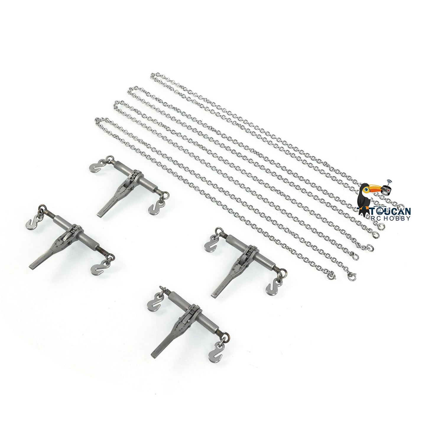 UK Stock Metal Ratchet Binders Transport Chains for 1/14 RC Truck Engineering Vehicles