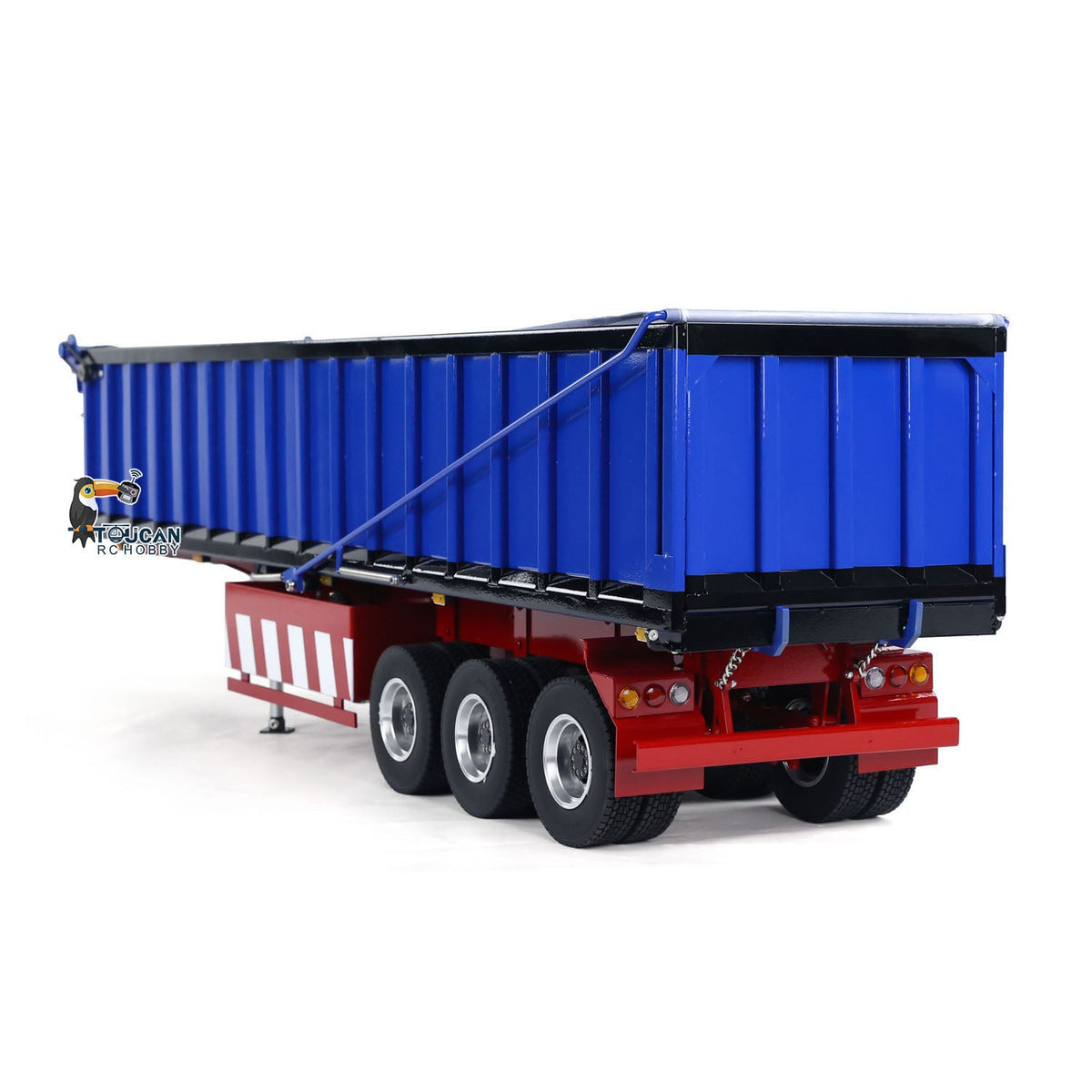 HHG Model 1/14 RC Hydraulic Dump Trailer - Metal 3 Axles Electric Landing Legs