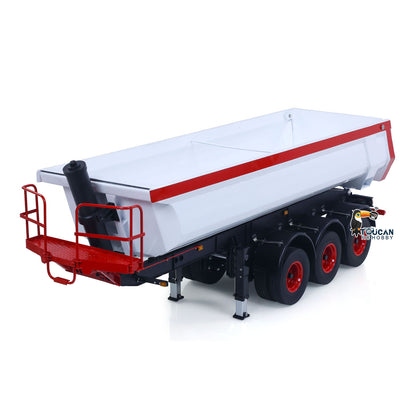 In Stock LESU Metal 3Axles 1/14 Hydraulic Dump Semi-Trailer U Shaped Bucket for DIY TAMIYA Remote Control Tractor Truck Light System