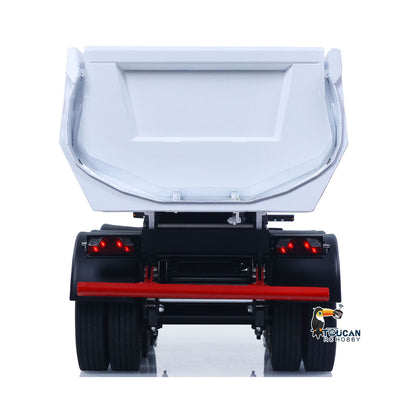 In Stock LESU Metal 3Axles 1/14 Hydraulic Dump Semi-Trailer U Shaped Bucket for DIY TAMIYA Remote Control Tractor Truck Light System