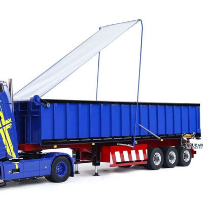 HHG Model 1/14 RC Hydraulic Dump Trailer - Metal 3 Axles Electric Landing Legs