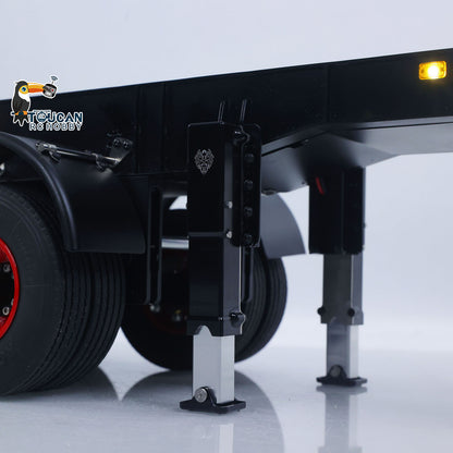 In Stock LESU Metal 3Axles 1/14 Hydraulic Dump Semi-Trailer U Shaped Bucket for DIY TAMIYA Remote Control Tractor Truck Light System