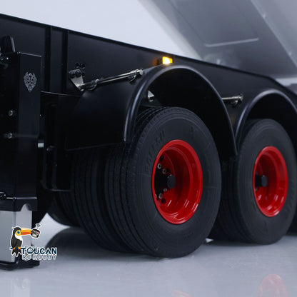 In Stock LESU Metal 3Axles 1/14 Hydraulic Dump Semi-Trailer U Shaped Bucket for DIY TAMIYA Remote Control Tractor Truck Light System