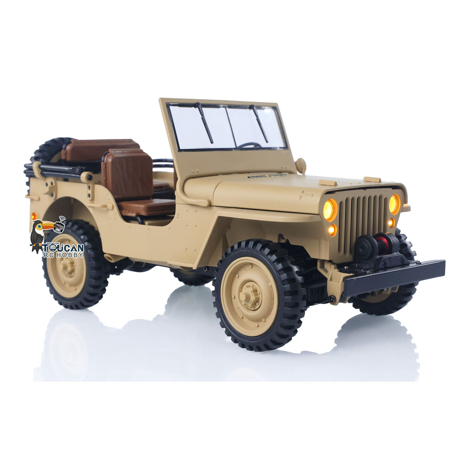 US Stock HG 1/14 2.4GHZ Open-top Remote Control Military Car HG4