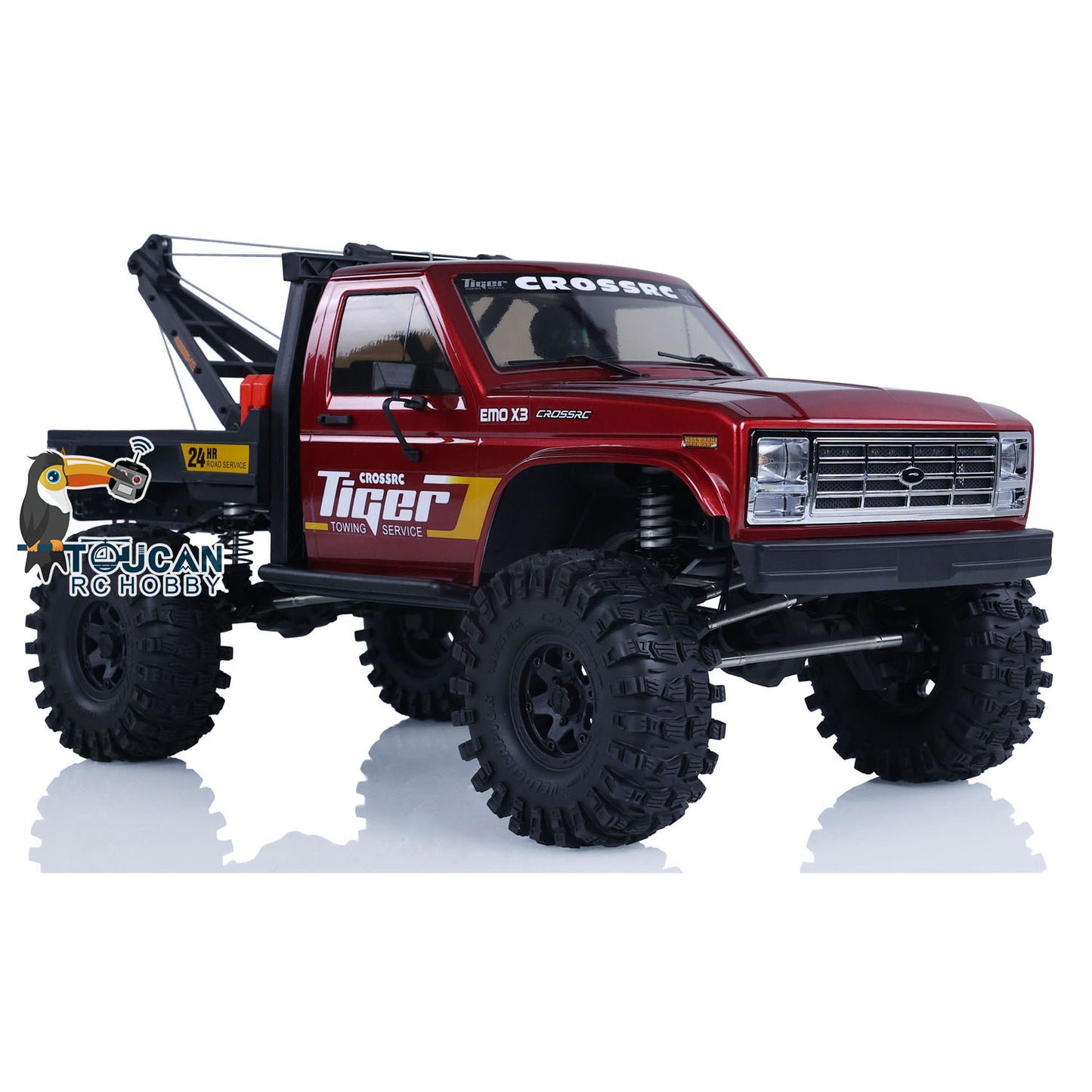 Free Shipping CN Stock Second-hand 1/8 4WD CORSSRC EMO X3 RC Towing Rescue Car 4x4 Remote Control Crawler Car Model
