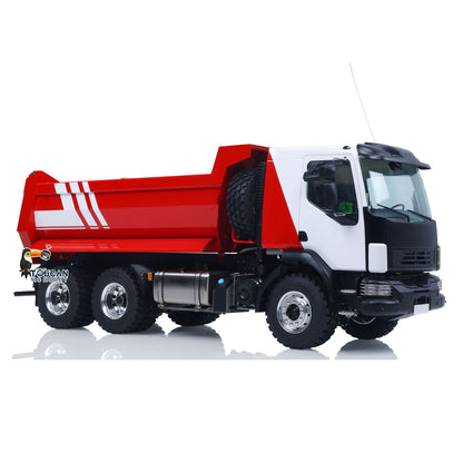 LESU 1/14 Hydraulic RC Dump Truck 6*6 RTR Radio Control Tipper 2Speed Gearbox Differential Lock Metal Chassis Flysky I6S Radio