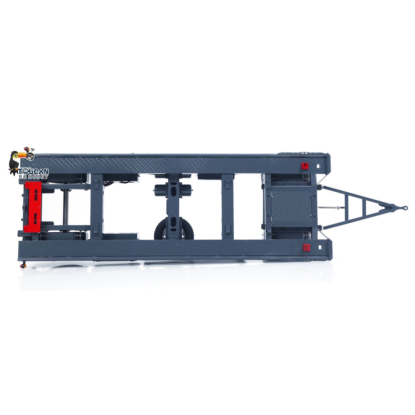 LESU A0065 1/14 Metal RC Roll Off Trailer with Front Wheel Steerable Light System for Remote Control Tractor Truck Backyard Fun
