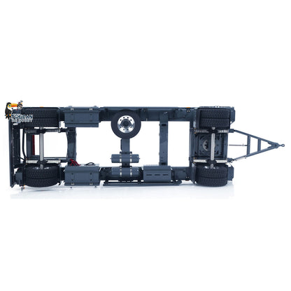LESU A0065 1/14 Metal RC Roll Off Trailer with Front Wheel Steerable Light System for Remote Control Tractor Truck Backyard Fun