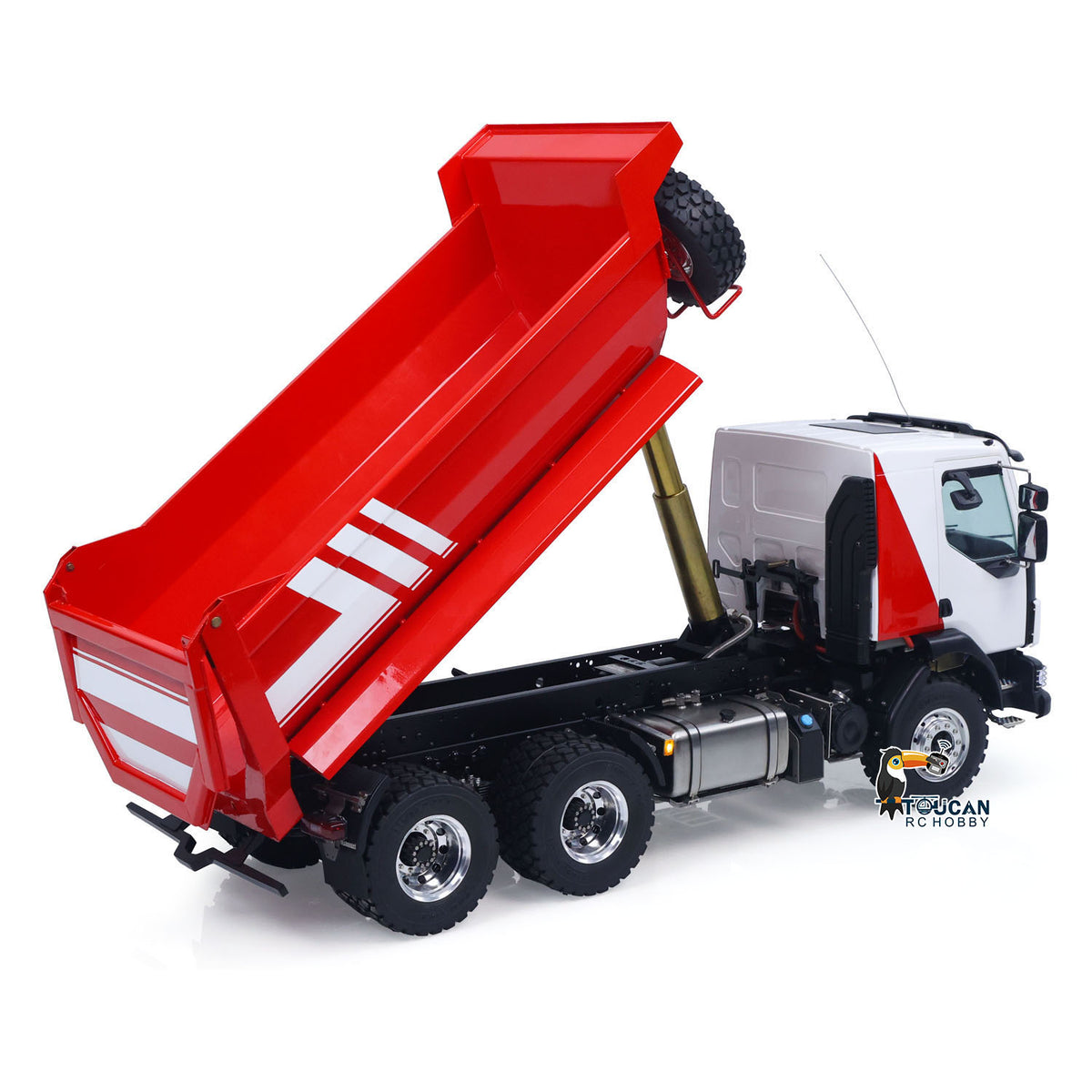 TOUCAN RC HOBBY LESU Z0032 1/14 Metal Hydraulic RC Dump Truck 2 Speed Transmission Differential Lock Axles Sound Light for Engineering Vehicle Enthusiast