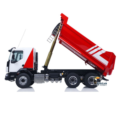 LESU Z0032 1/14 Metal Hydraulic RC Dump Truck 2 Speed Transmission Differential Lock Axles Sound Light for Engineering Vehicle Enthusiast